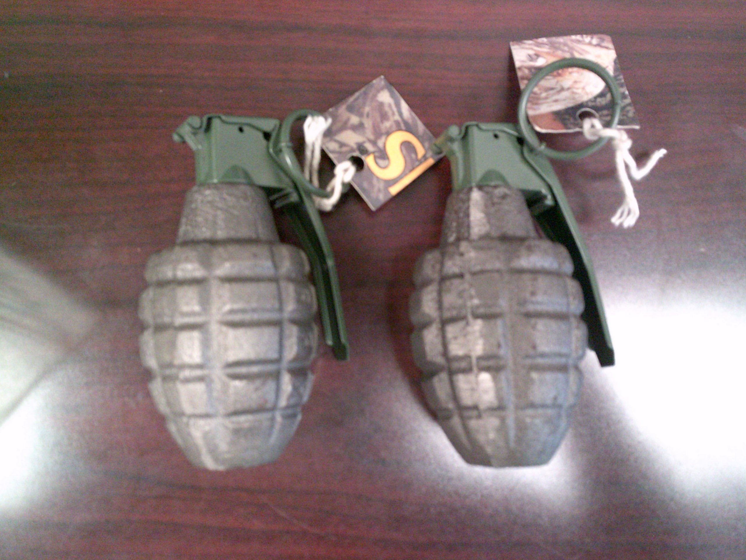 The inert grenades were confiscated by police