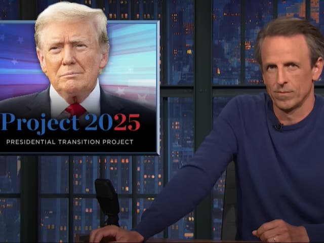 <p>‘Late Night’ host Seth Meyers claims that Trump is ‘directly linked’ with Project 2025 </p>