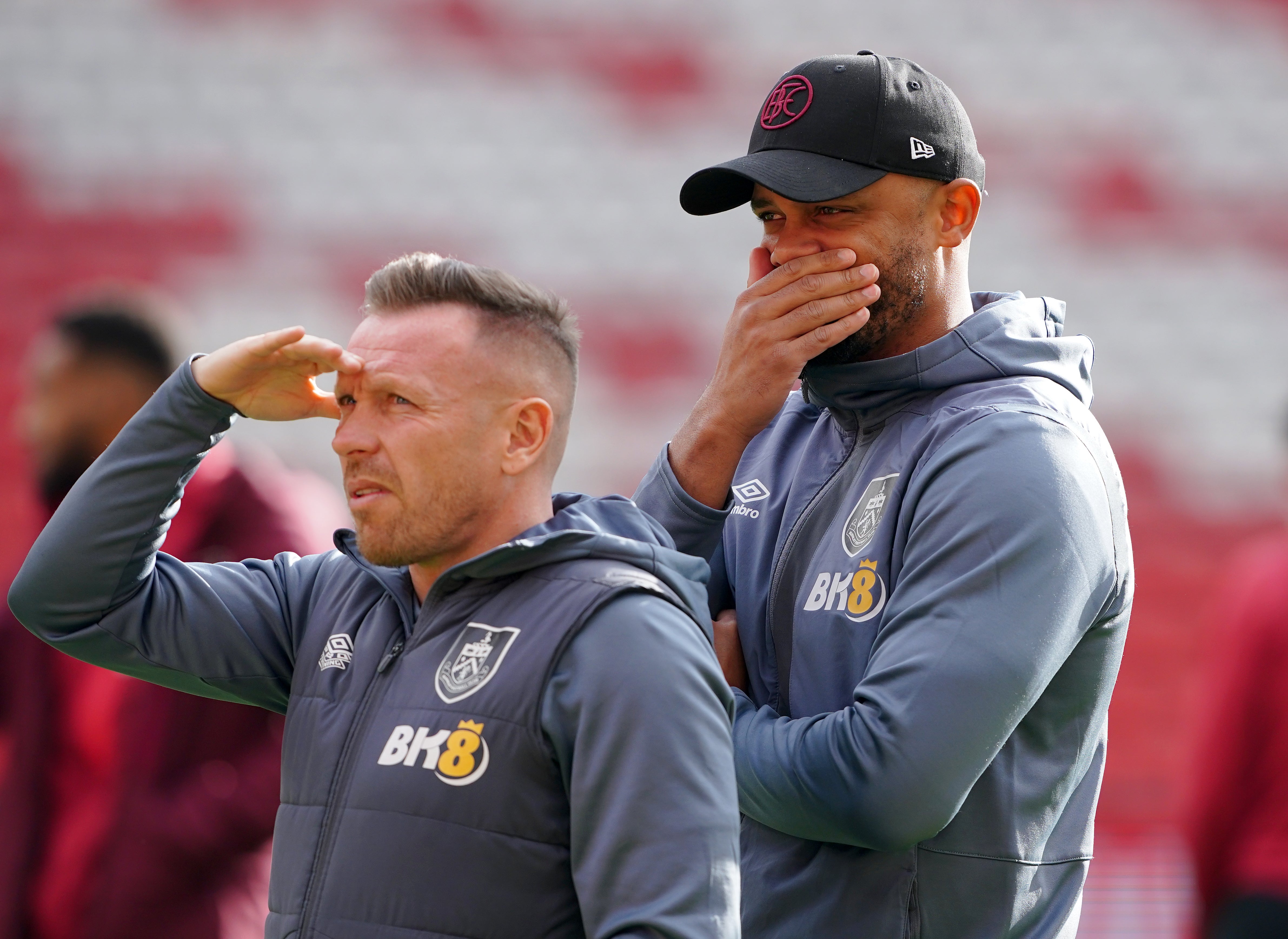 Craig Bellamy (left) worked alongside Vincent Kompany at Burnley and Anderlecht (Peter Byrne/PA)