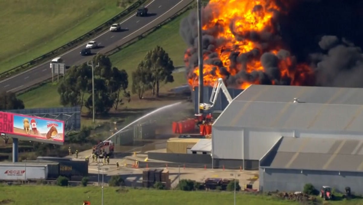 Chemical explosion sparks huge fire at factory in Melbourne