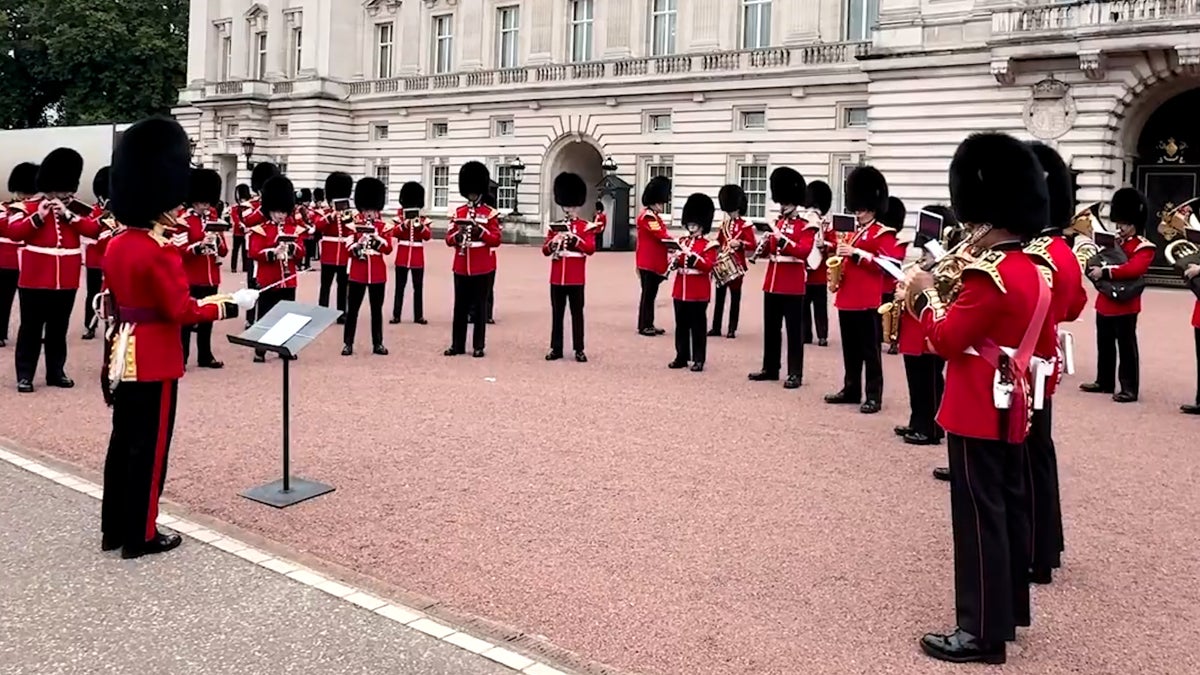 Royal brass band play iconic ‘Three Lions’ anthem ahead of England’s Euro 2024 semi-final