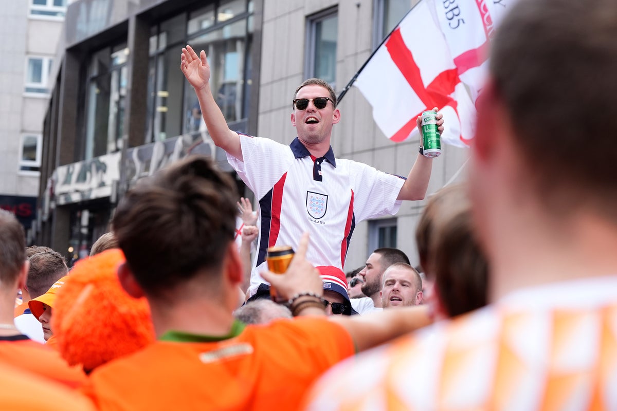 Watch as fans arrive at Dortmund stadium for Euro 2024 semi-final between England and Netherlands