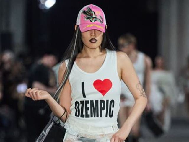 <p>Namilia sparks controversy after debuting Ozempic top at Berlin Fashion Week </p>