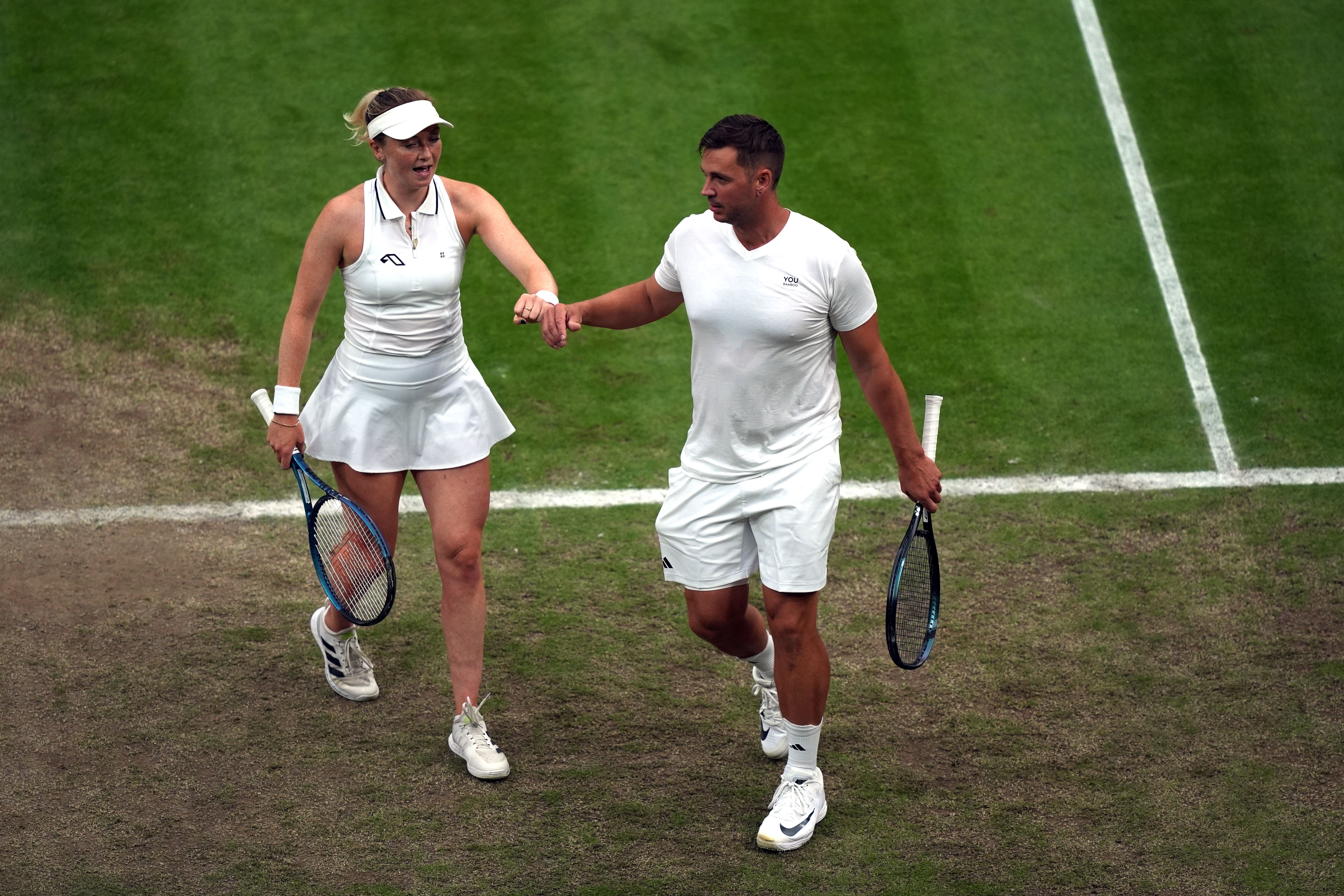 Marcus Willis and Alicia Barnett are into the mixed doubles quarter-finals (Jordan Pettitt/PA)