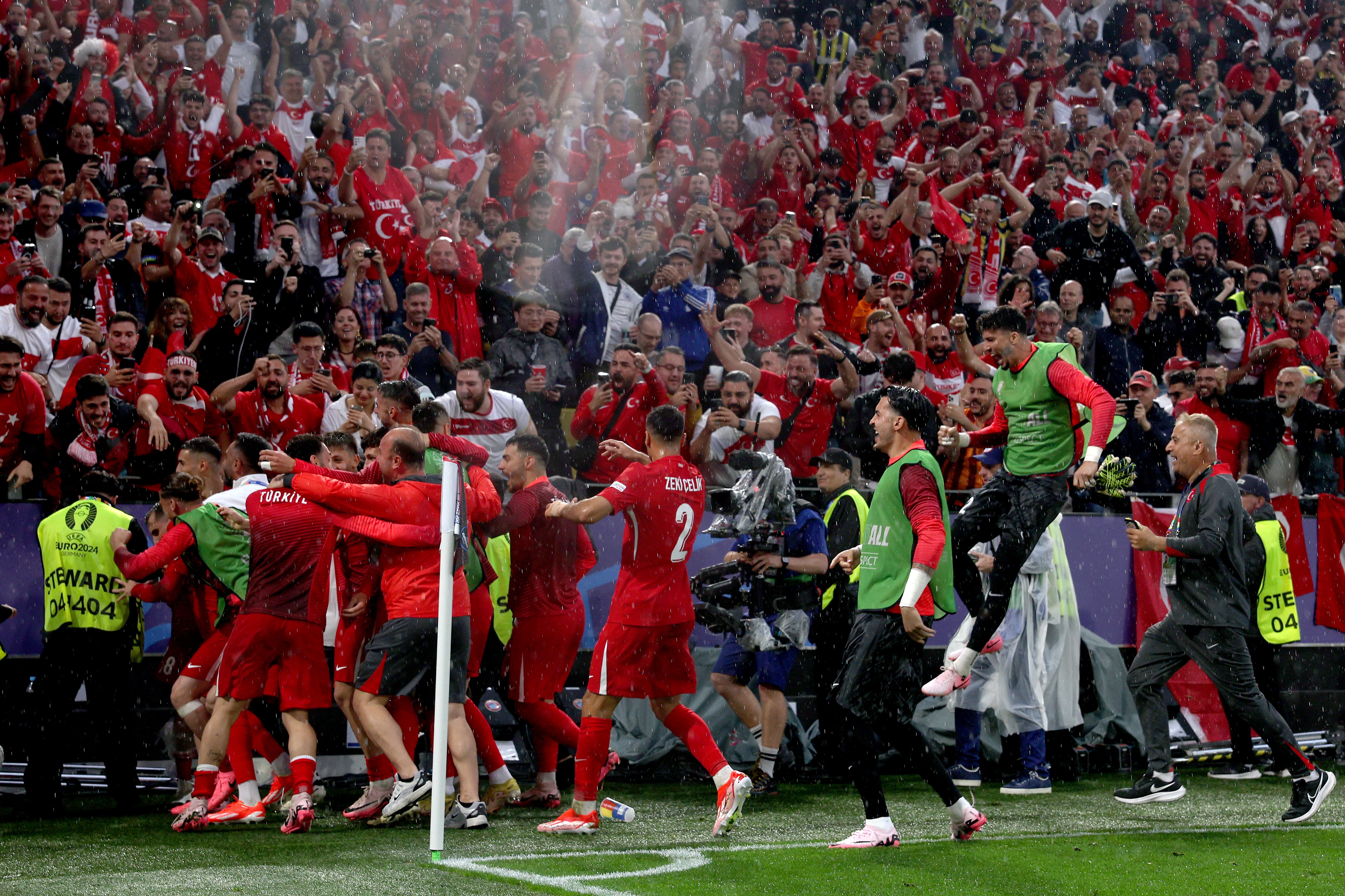 ... including their clash against Georgia in the rain in Dortmund