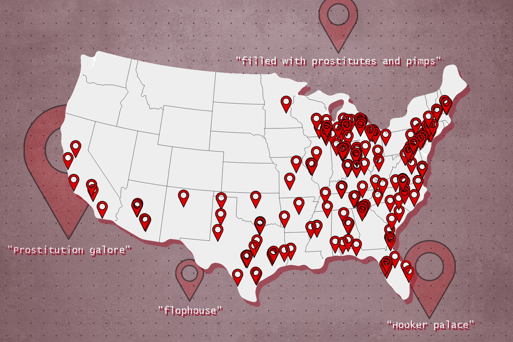 An interactive map compiled by The Independent shows where customers complained about prostitution at Red Roof Inn hotels.
