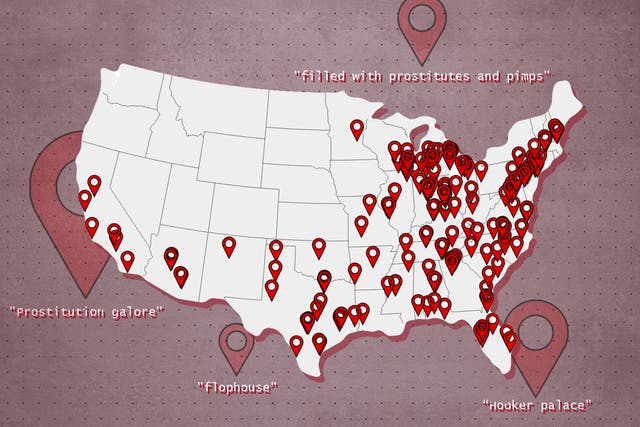 <p>Un mapa de los hoteles cuyos clientes mencionan prostitución en sus reseñas, compilado por The Independent muestra el alcance que tiene este problema en los distintos hoteles Red Roof Inn del país.  </p>