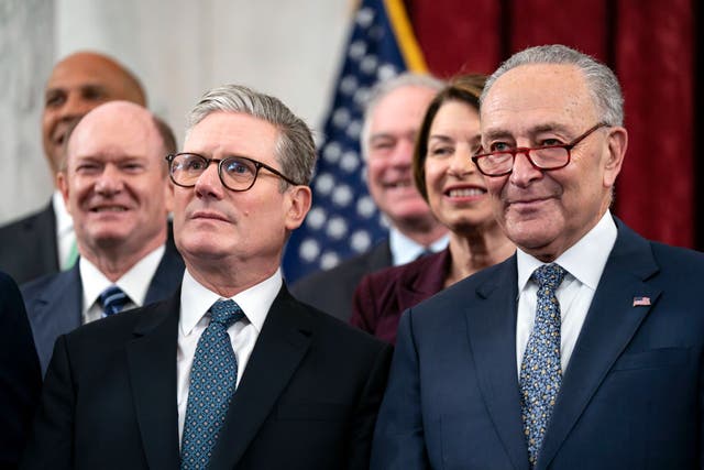 <p>Keir Starmer, Britain’s newly-elected prime minister, participates in a photo opp with a bipartisan senatorial delegation as part of the Nato summit in Washington on June 10</p>