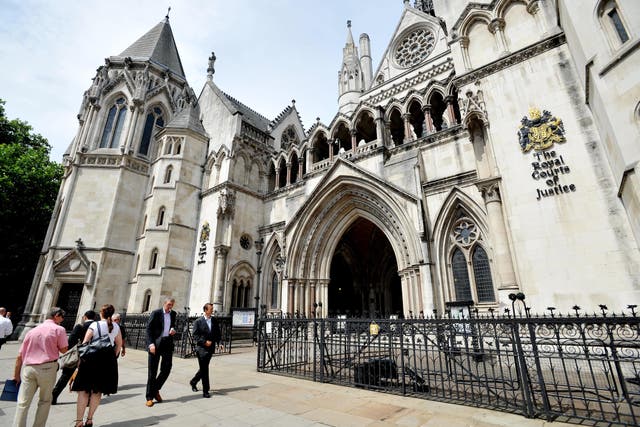 The case is being heard at the Royal Courts of Justice in central London (Nick Ansell/PA)