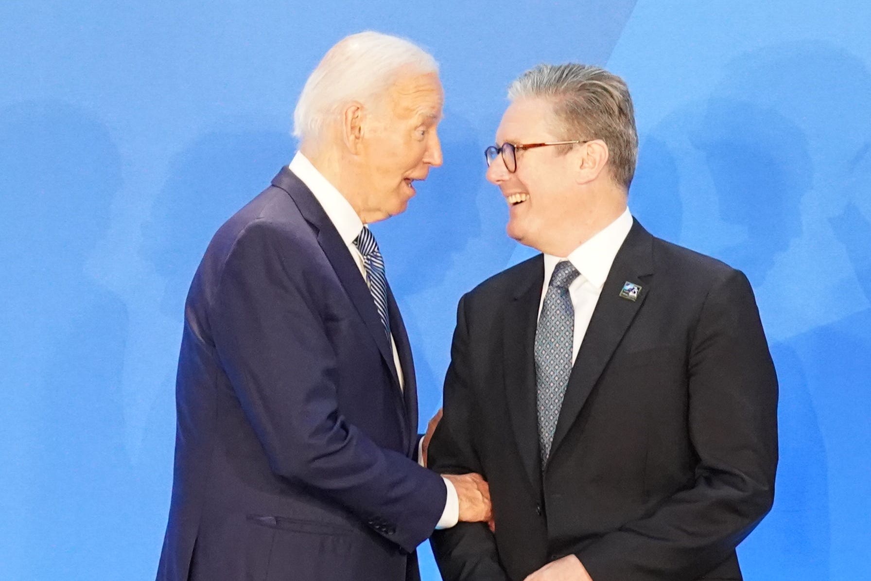 Joe Biden met with Sir Keir Starmer at the NATO summit (Stefan Rousseau/PA)