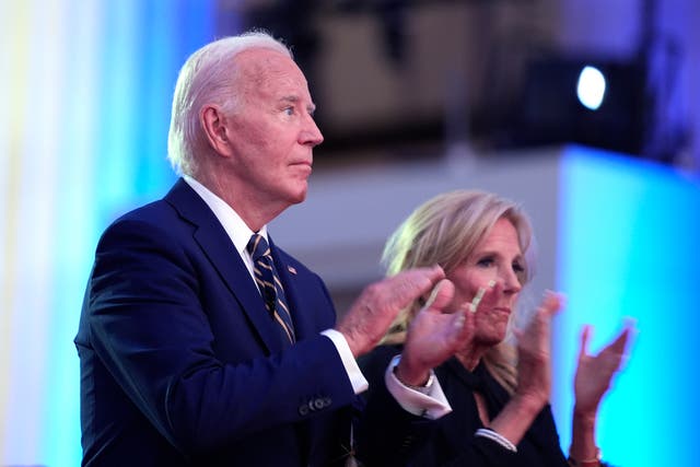 <p>President Joe Biden and First Lady Dr Jill Biden welcome Nato members to Washington. Biden is facing growing pressure to exit the race </p>