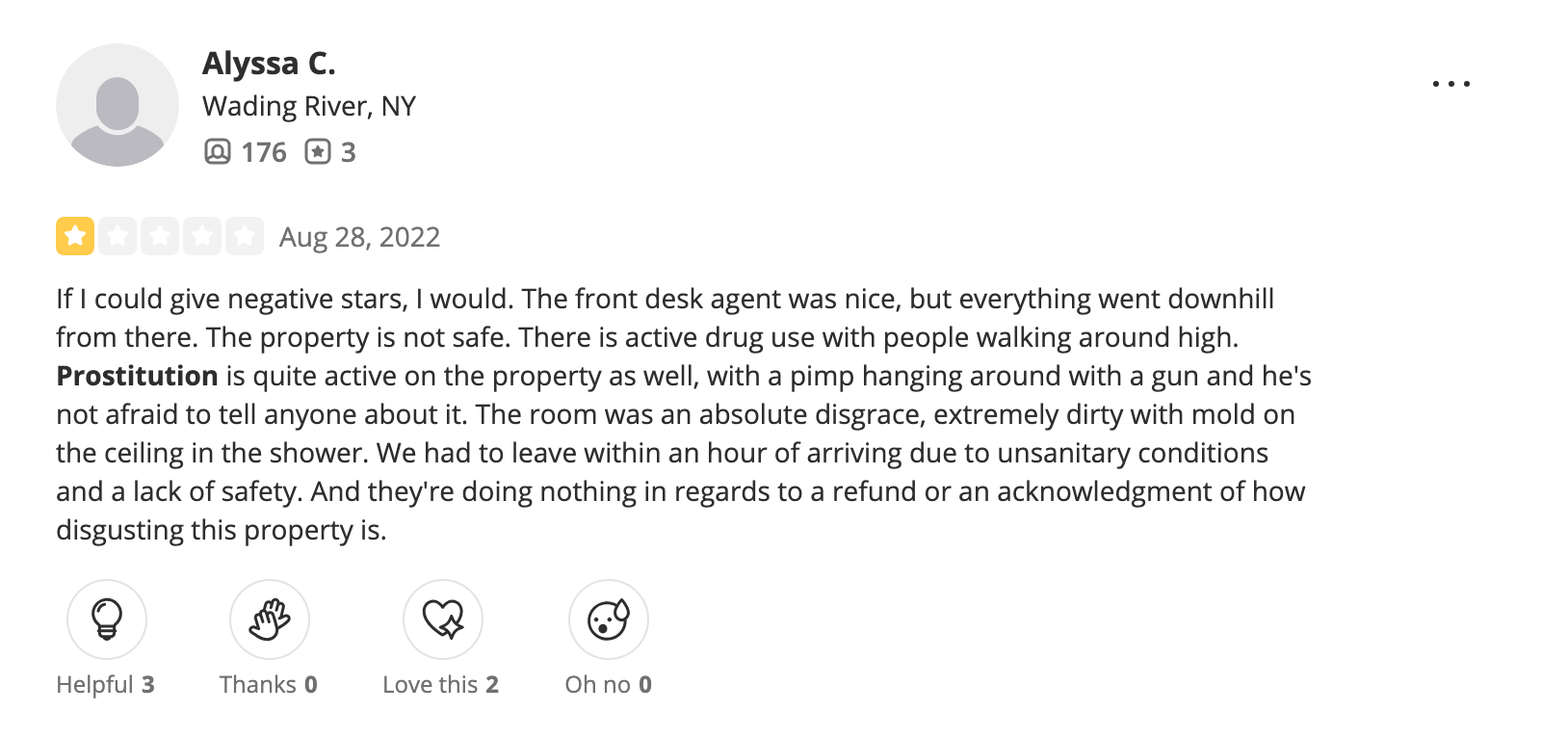 A review left by a customer who stayed at a Red Roof Inn in Connecticut.