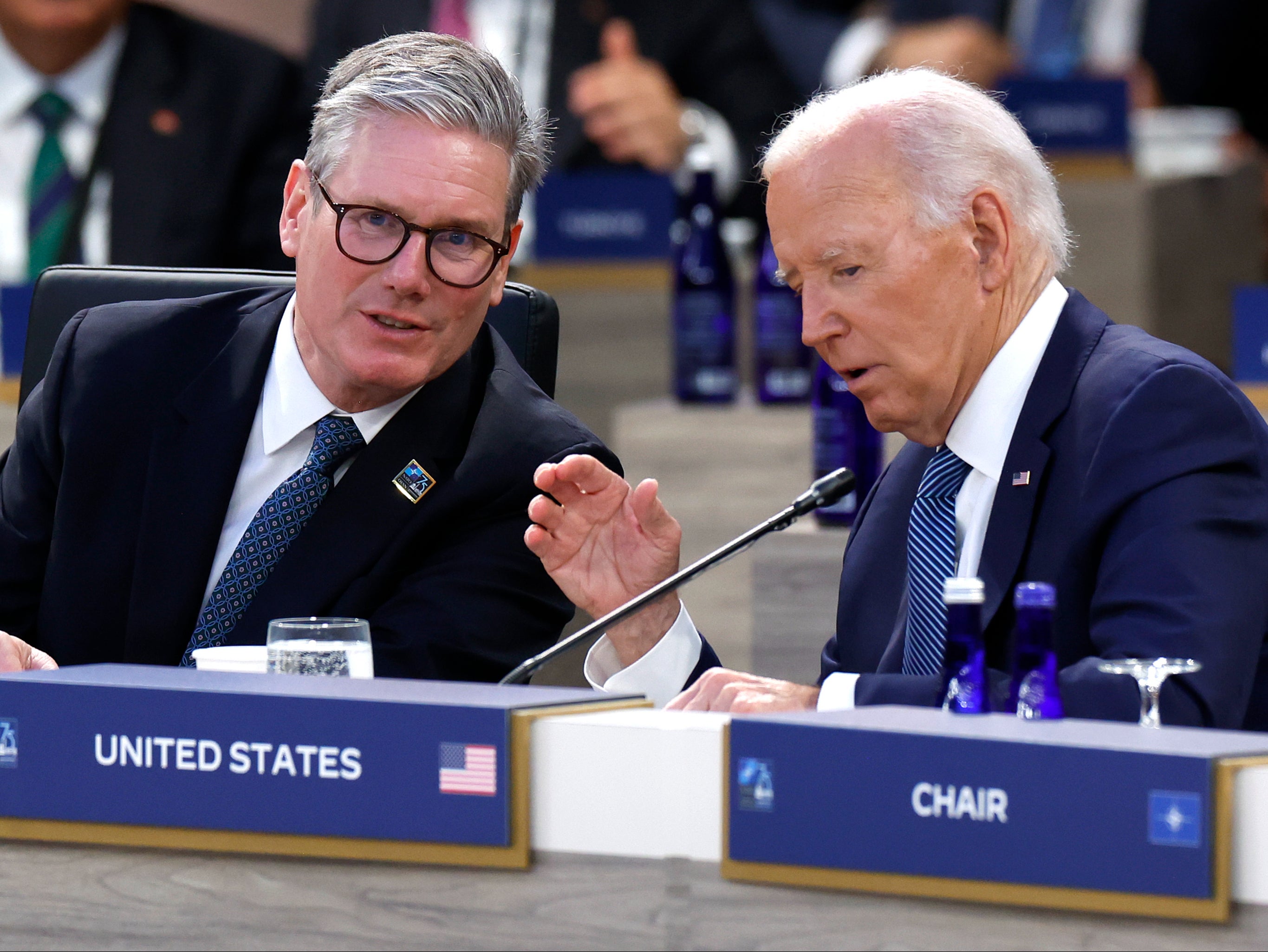 Sir Keir with US president Joe Biden during a meeting on Wednesday