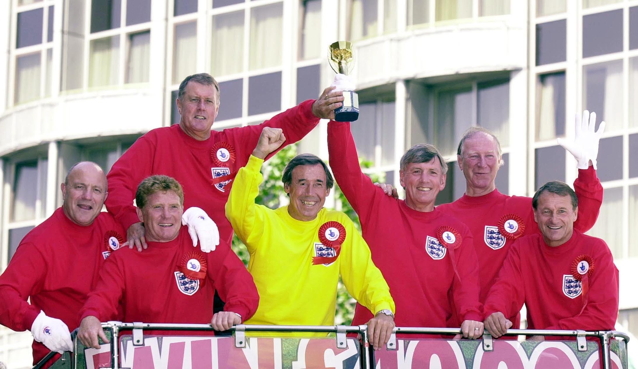 Roger Hunt, front right, won 34 caps for England (John Stillwell/PA)