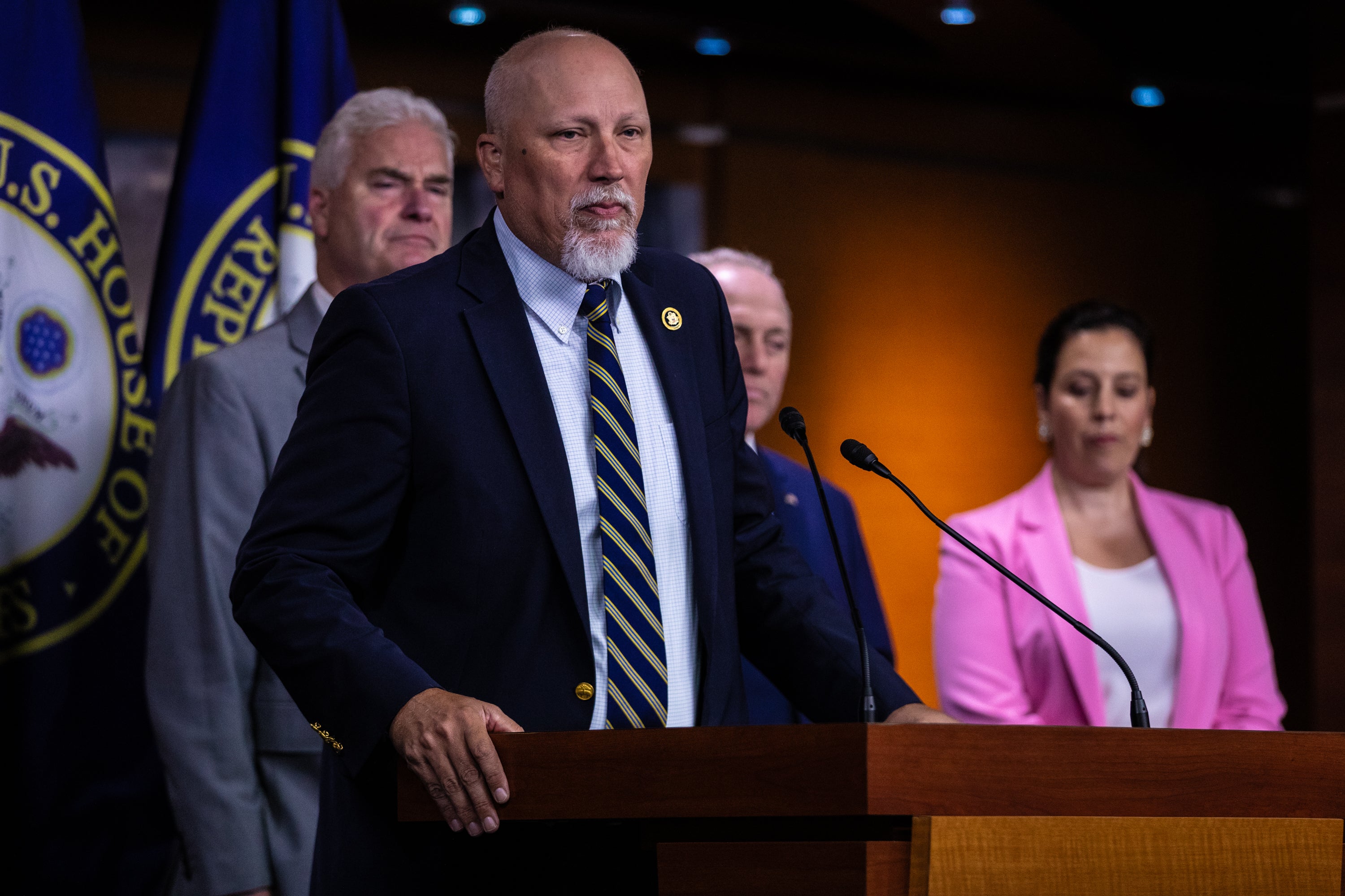 Chip Roy, who sponsored the SAVE Act, speaks to reporters on July 6. The legislation passed the House of Representatives on July 10