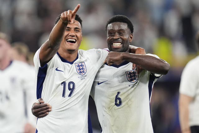 England are celebrating reaching the final of Euro 2024 (Nick Potts/PA)