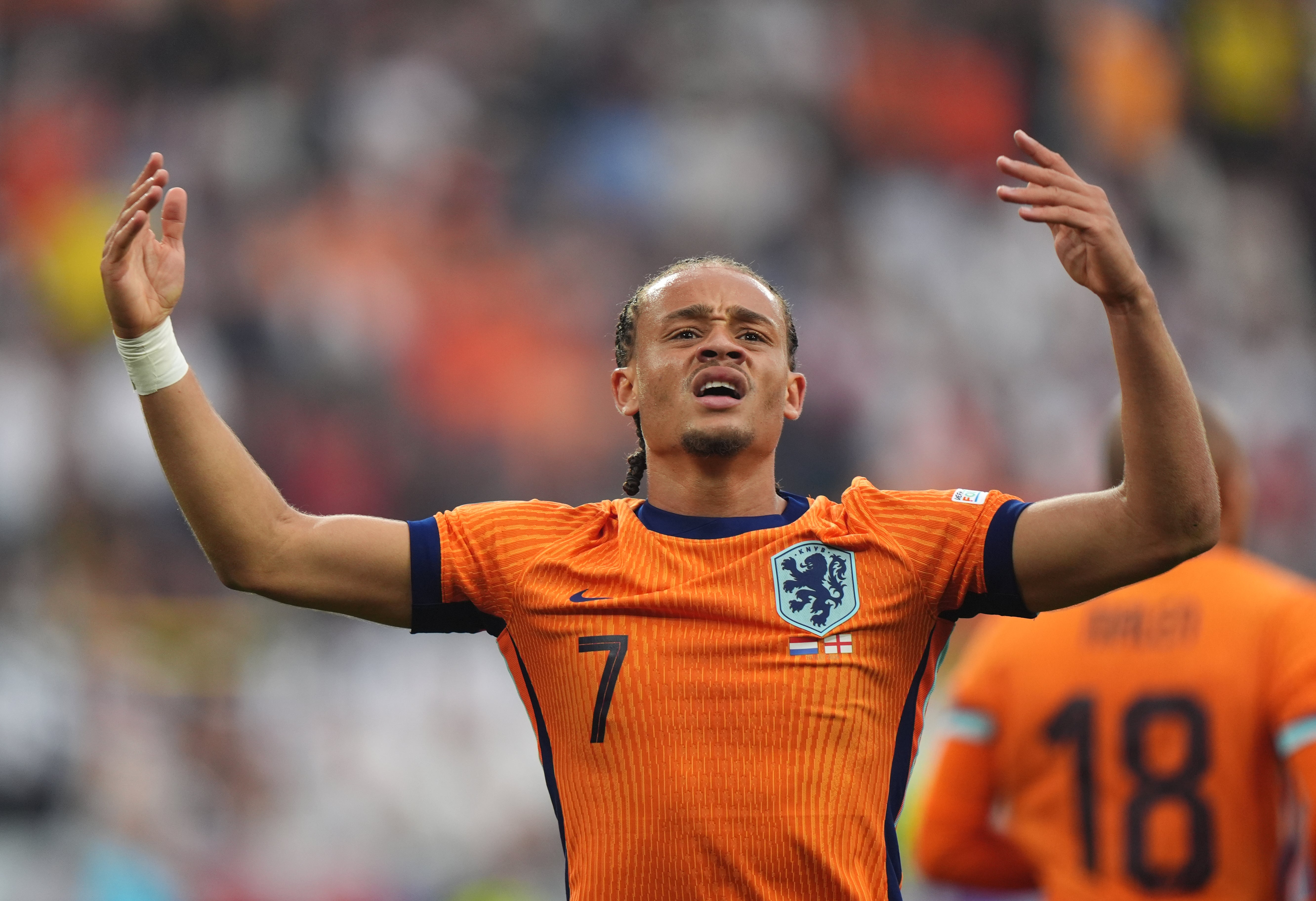 Xavi Simons gave the Netherlands the lead in Dortmund (Bradley Collyer/PA)