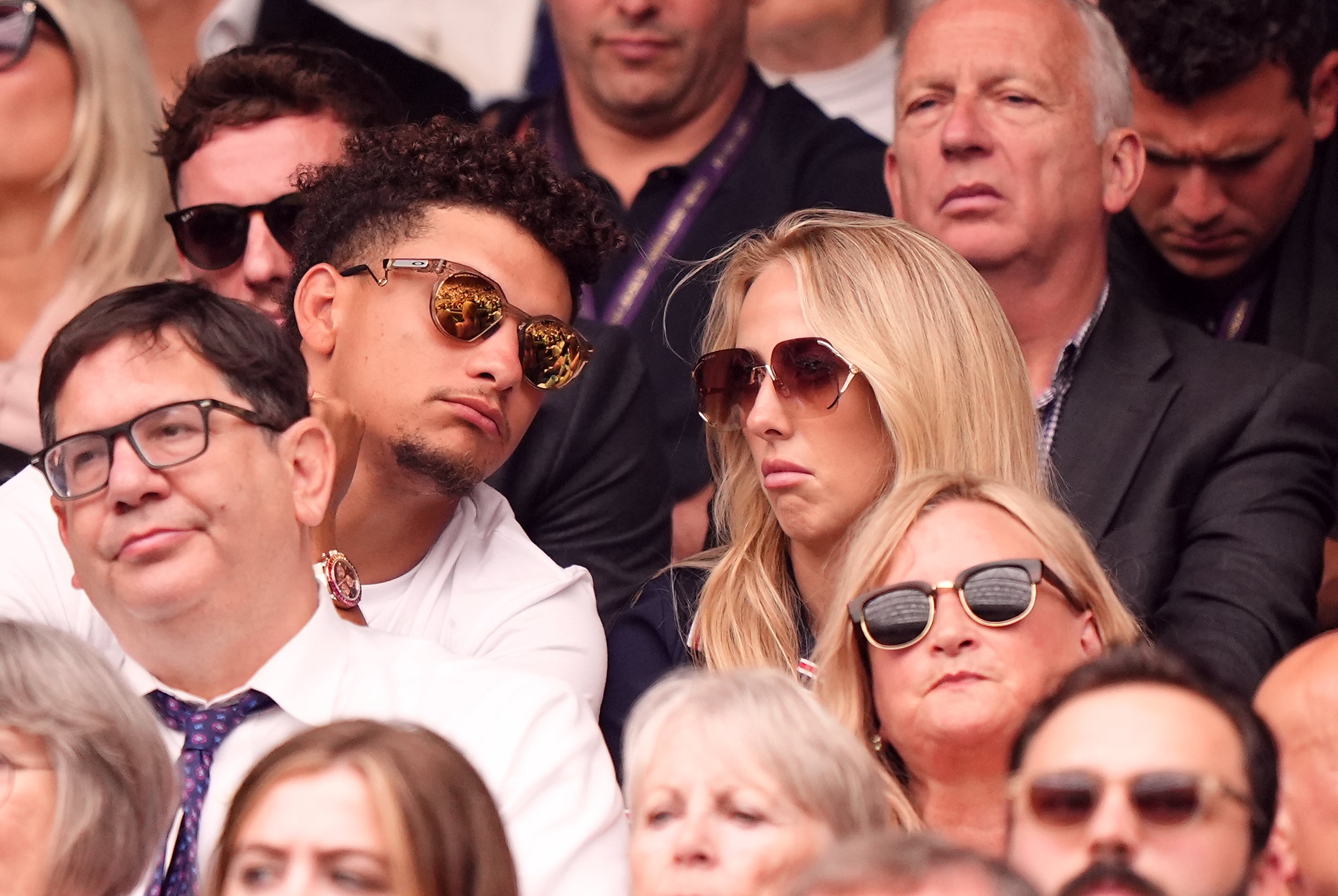 Patrick and Brittany Mahomes travel to London for Wimbledon day five