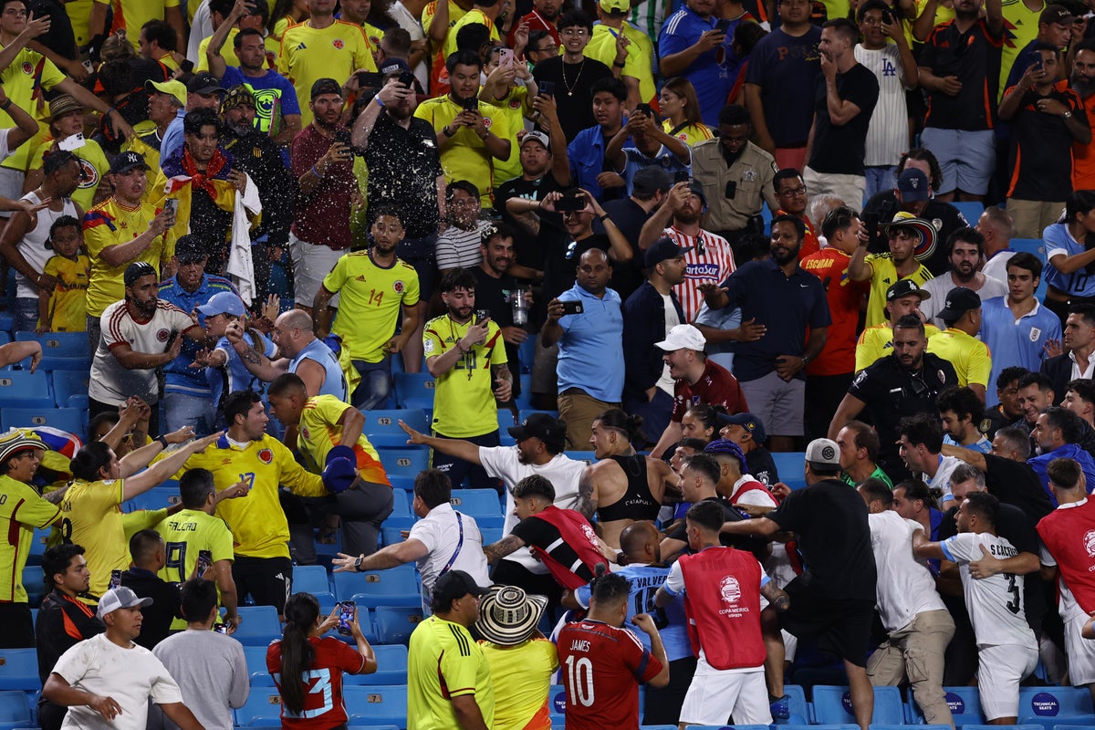 Darwin Nunez facing possible ban after brawling with Colombia fans as Uruguay crash out of Copa America