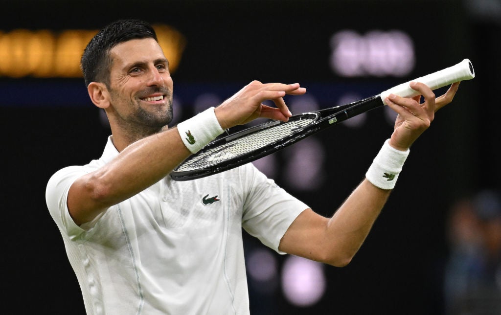 Djokovic is celebrating wins by playing the violin as a promise to his six-year-old daughter