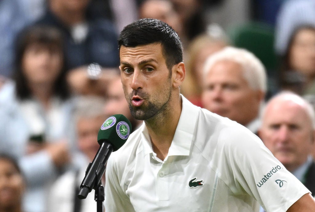 Djokovic wished the Wimbledon crowd a ‘goooood’ night after reacting to boos on Centre Court