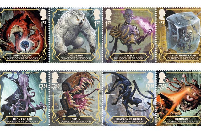 The set of 14 stamps features the fantasy game’s monsters and characters (Royal Mail/PA)