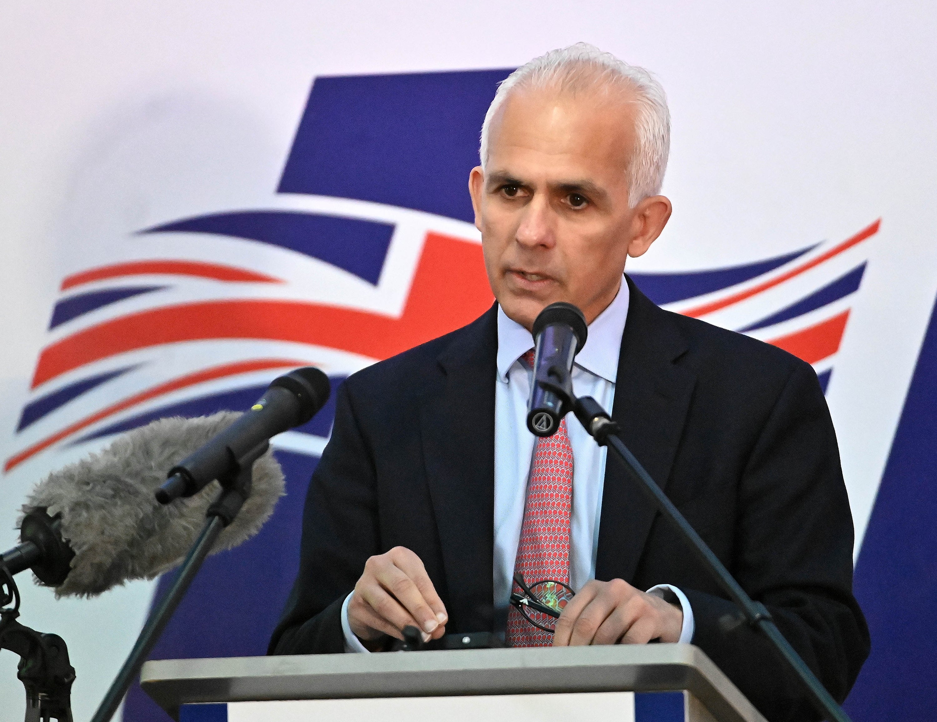 Brexit campaigner Ben Habib of Reform UK, speaking during the TUV party conference at the Royal Hotel in Cookstown, Co Tyrone (Oliver McVeigh/PA)