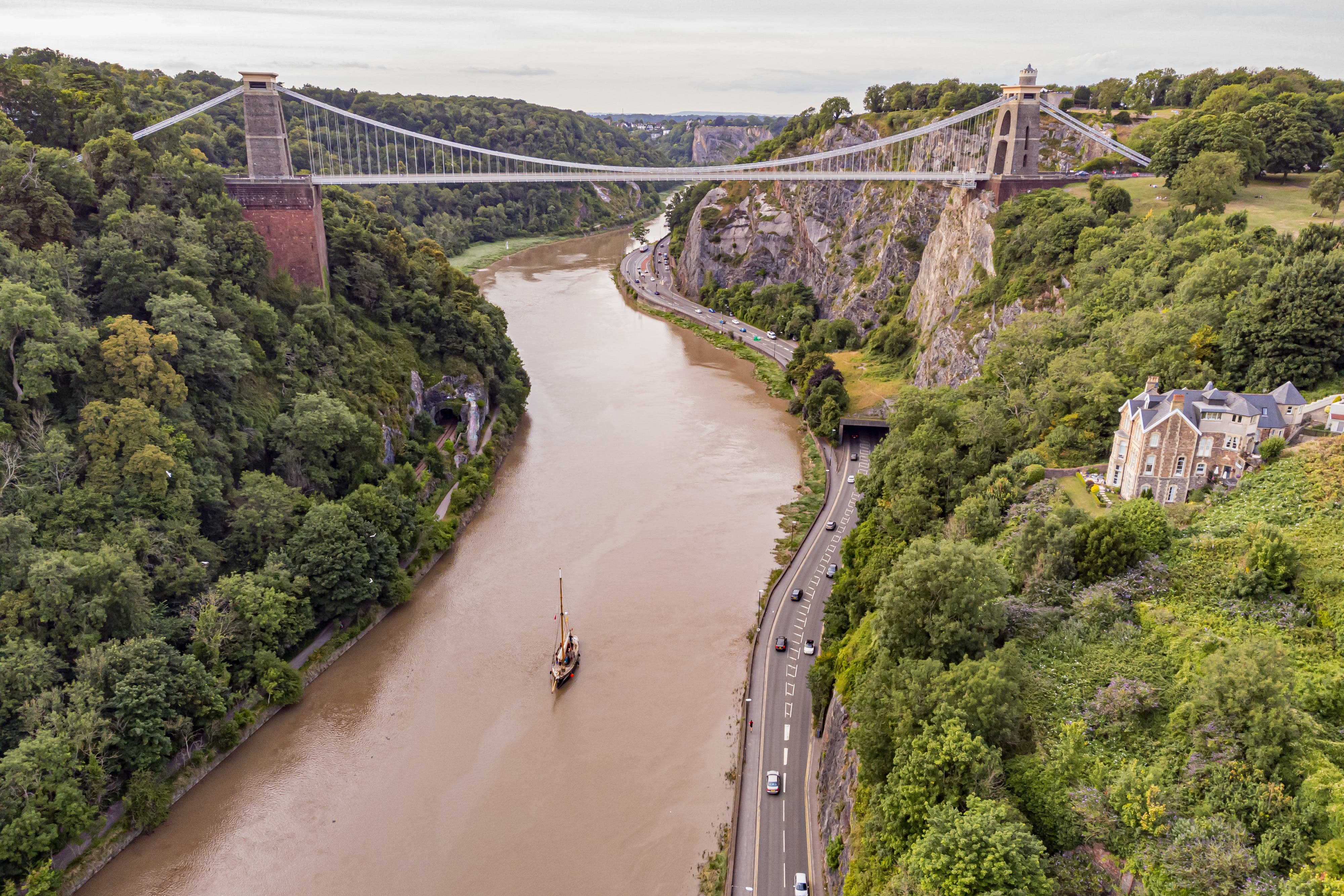 Two suitcases containing human remains were found at Clifton Suspension Bridge in Bristol