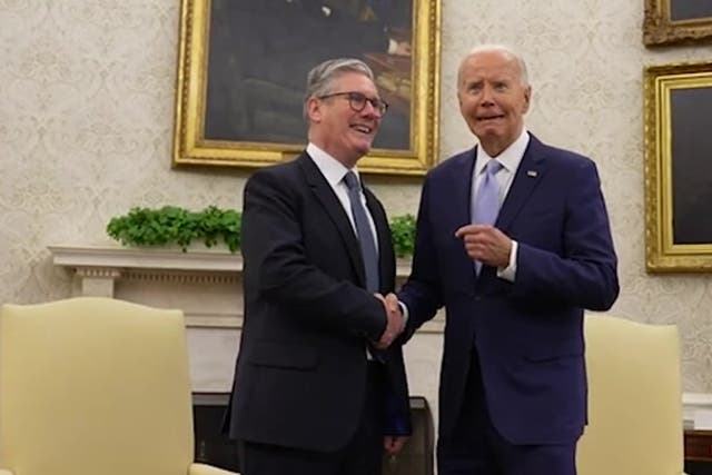 <p>Keir Starmer shares behind-the-scenes video of White House visit to meet Joe Biden</p>