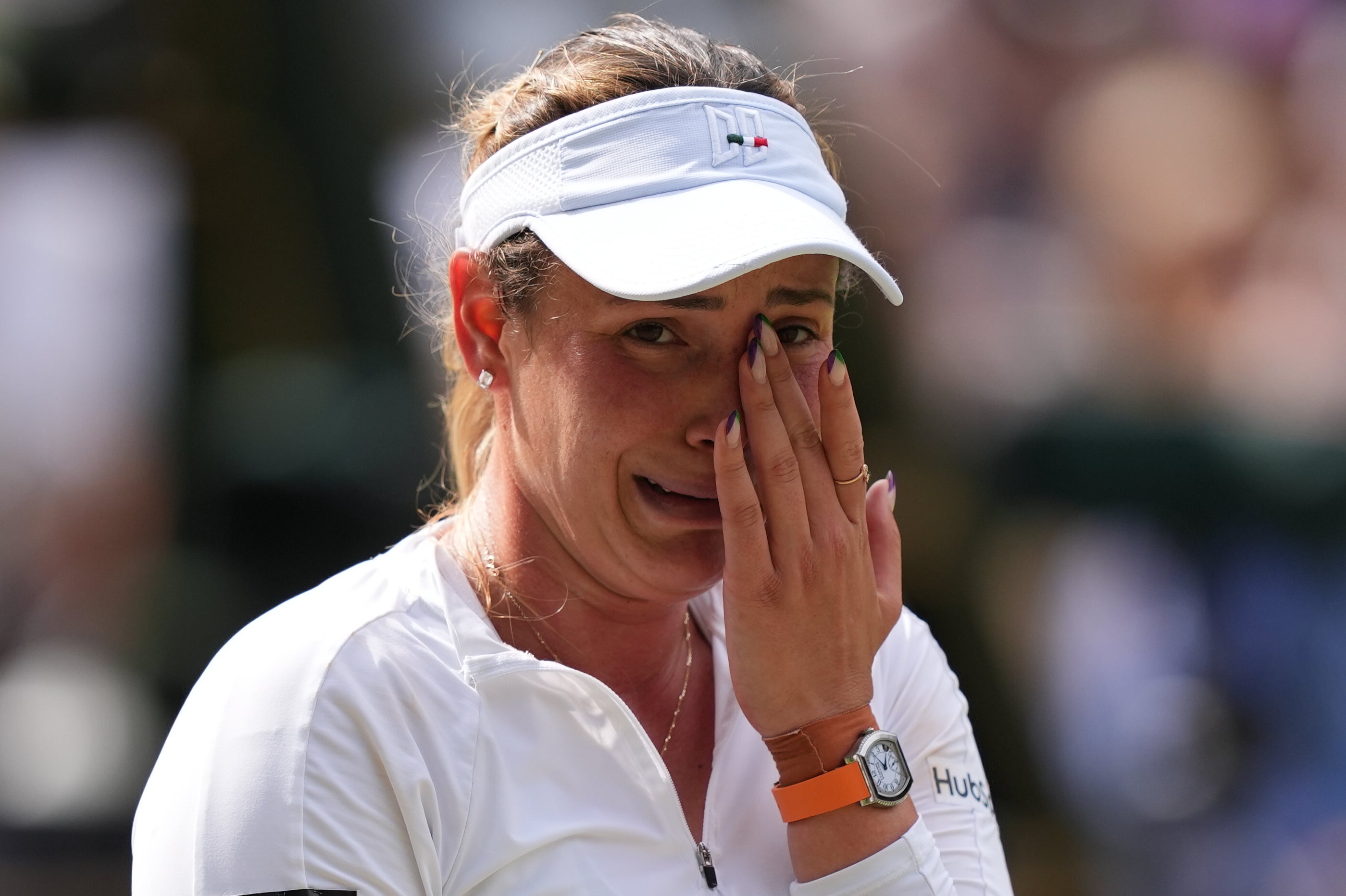 Donna Vekic was in tears during the contest (Jordan Pettitt/PA)