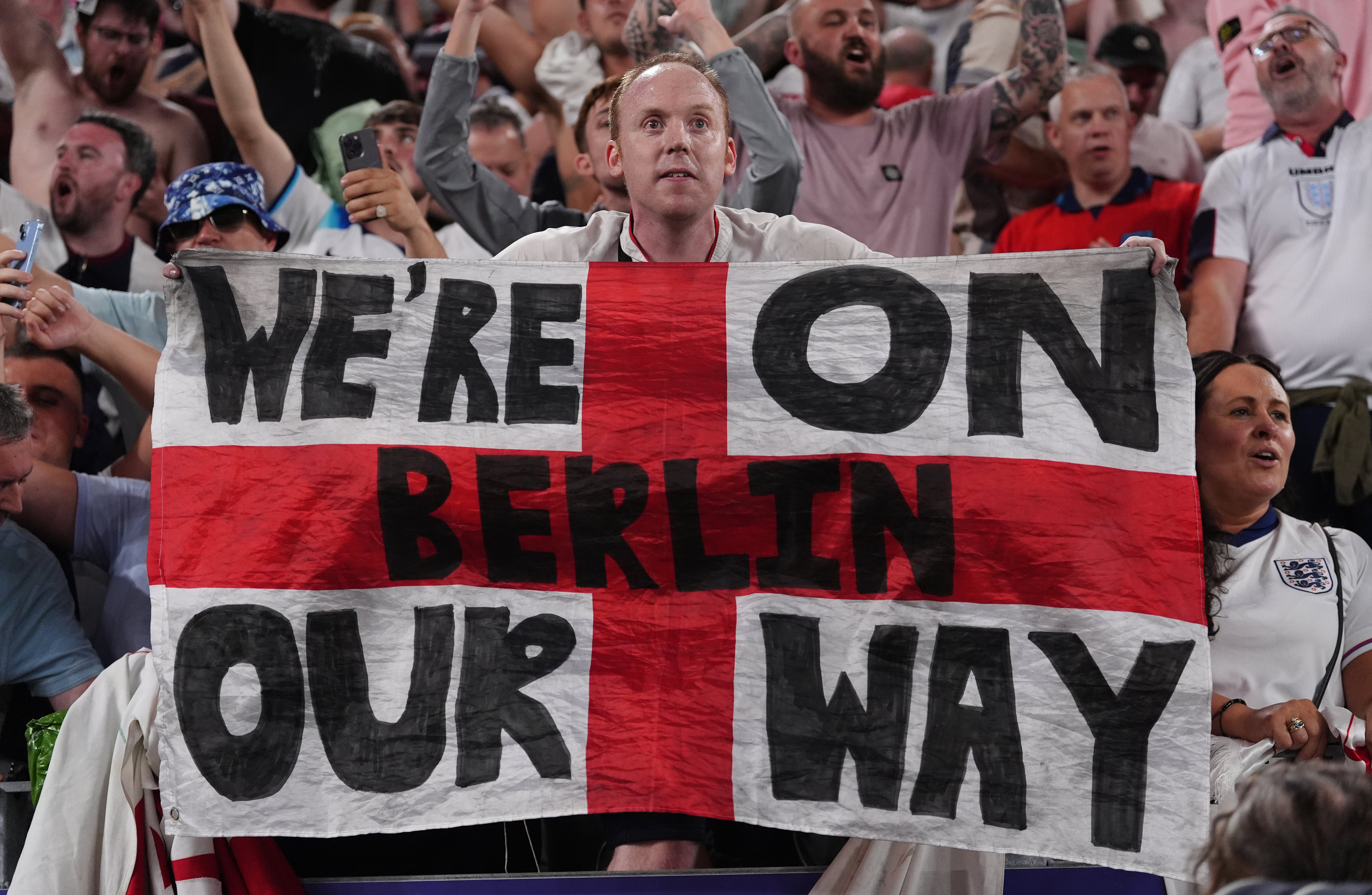 England fans are plotting their next trip to Berlin for Sunday’s final (Bradley Collyer/PA)