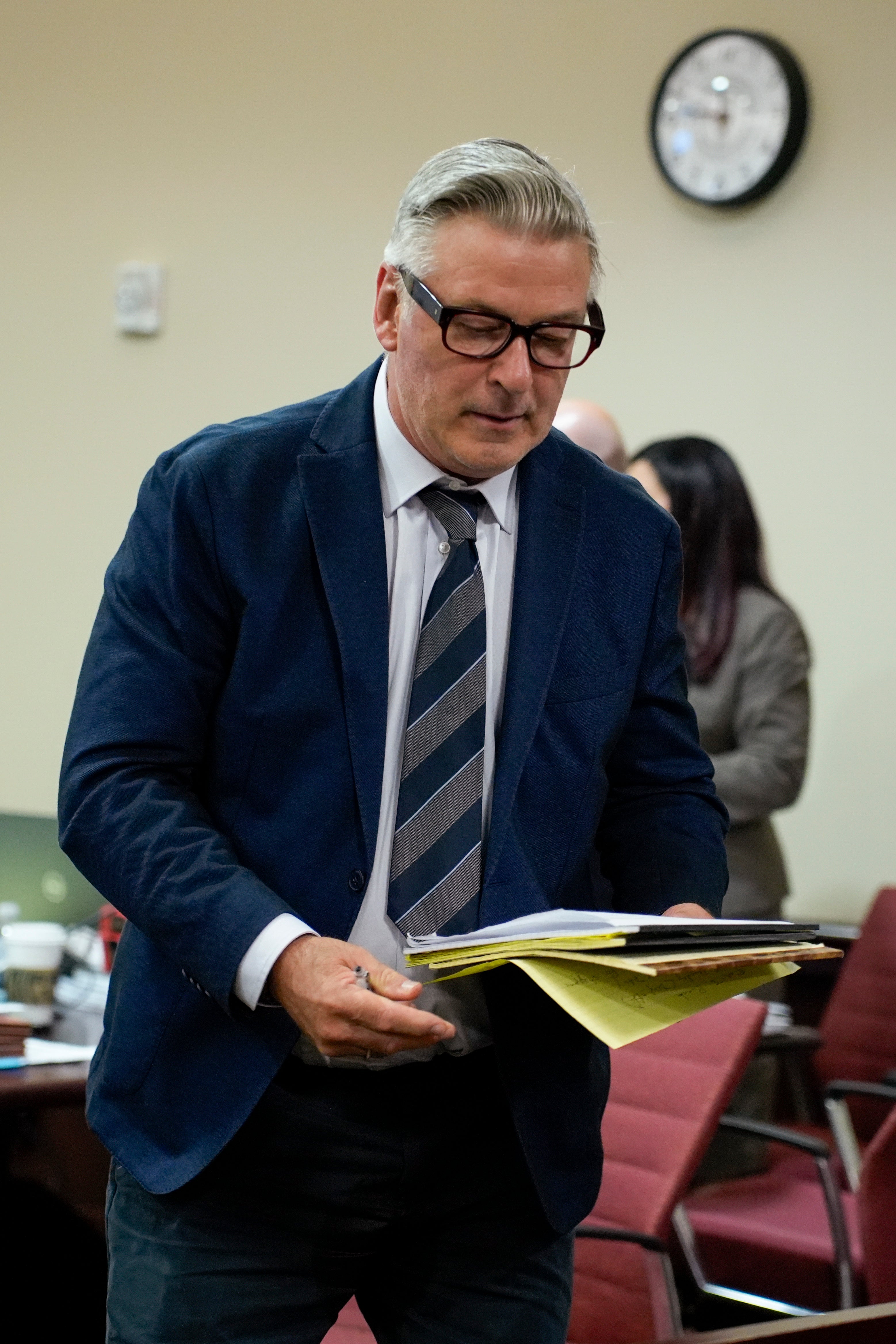 Alec Baldwin attends manslaughter trial for the 2021 fatal shooting of cinematographer Halyna Hutchins during filming of Rust July 11, 2024