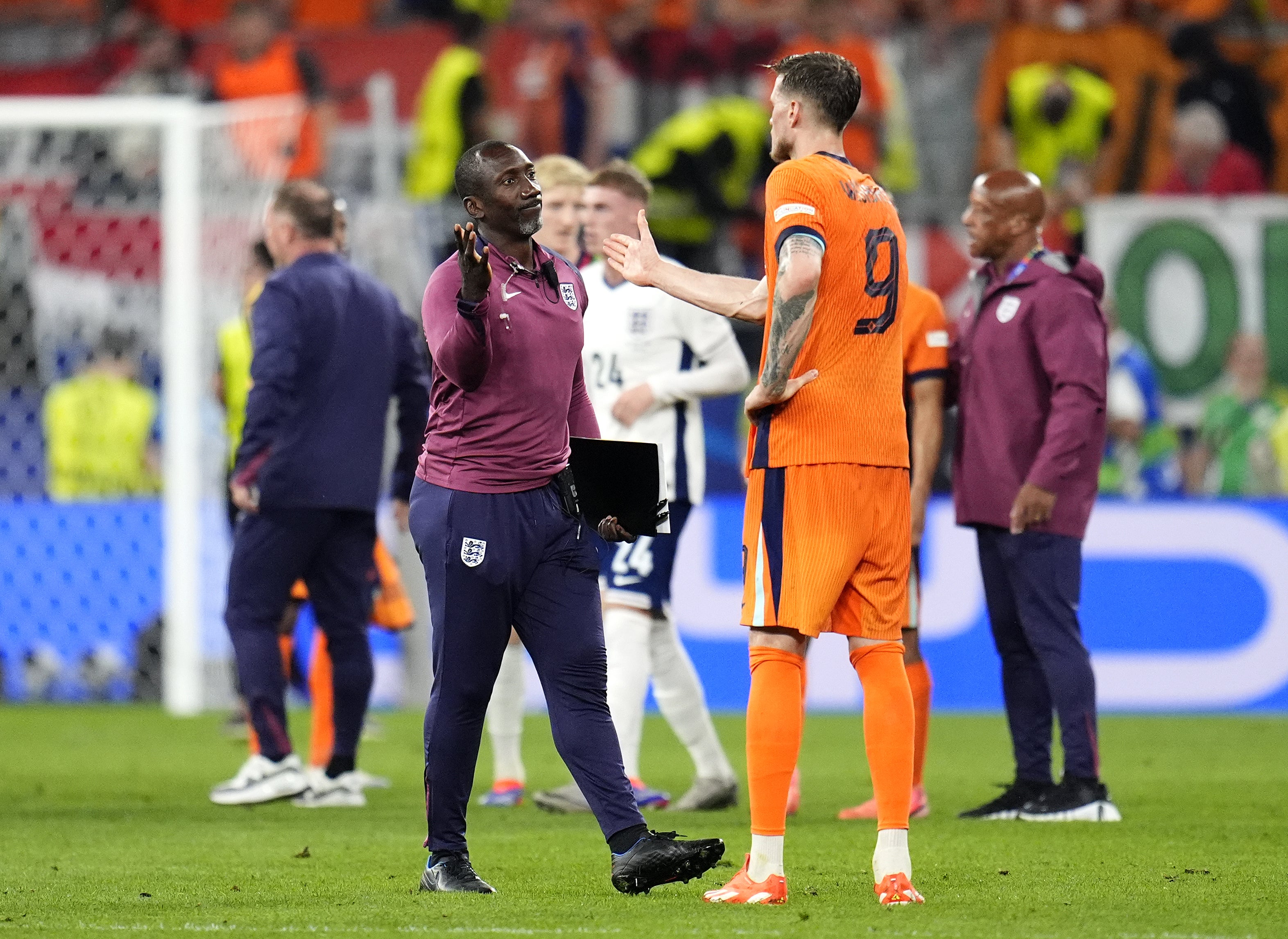 Former Netherlands international Jimmy Floyd Hasselbaink helped England beat him homeland in the semi-finals (Nick Potts/PA)