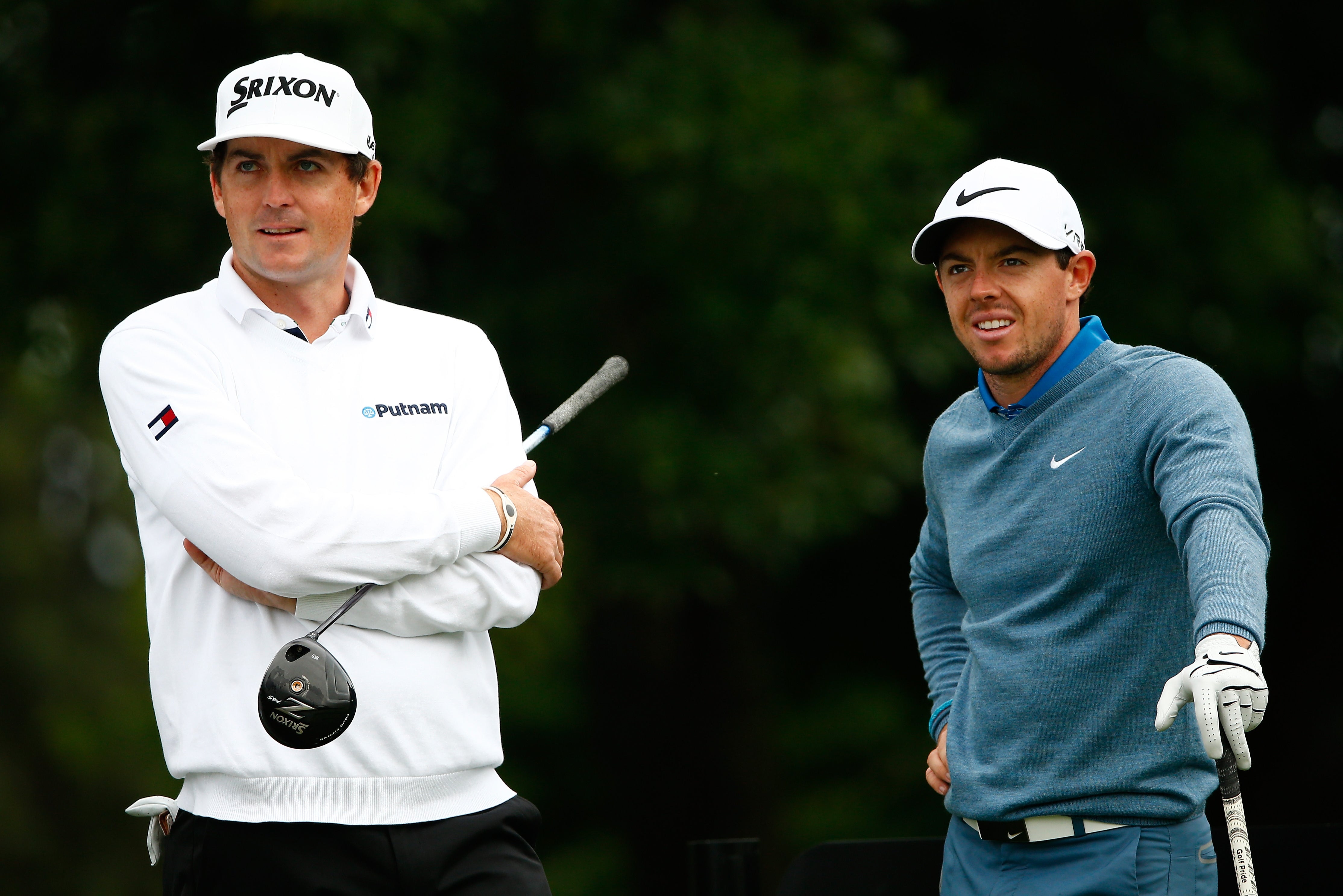 Rory McIlroy (right) believes that it would be impossible for Keegan Bradley to both captain and play at the Ryder Cup