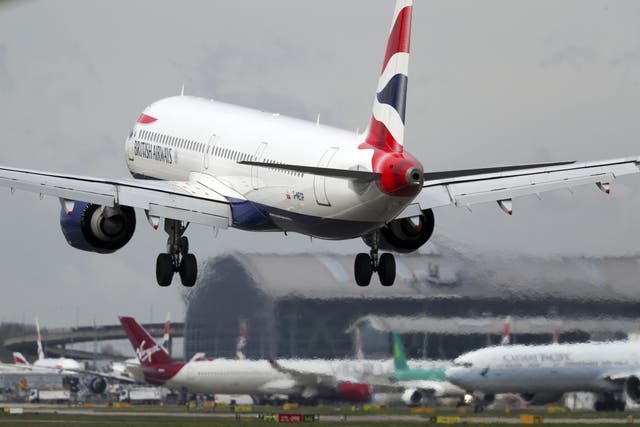 British Airways said it would operate two additional flights from Heathrow to Berlin on Sunday (Steve Parsons/PA)