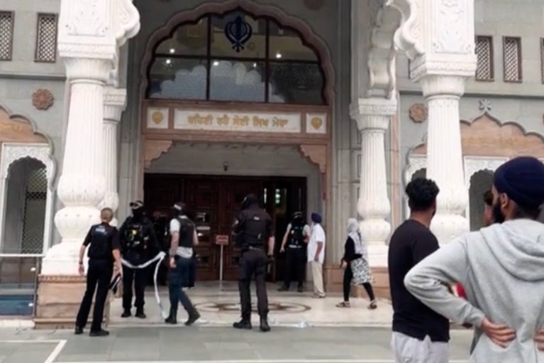 Worshippers were evacuated from the Gravesend Gurdwara