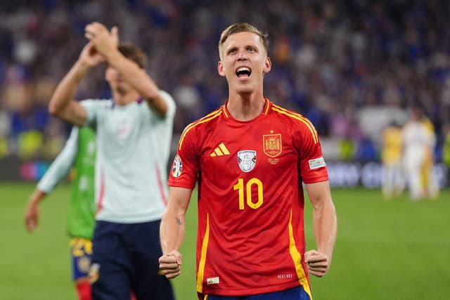 Spain’s Dani Olmo (right) is targeting silverware rather than records in Sunday’s Euro 2024 final clash with England (Bradley Collyer/PA)