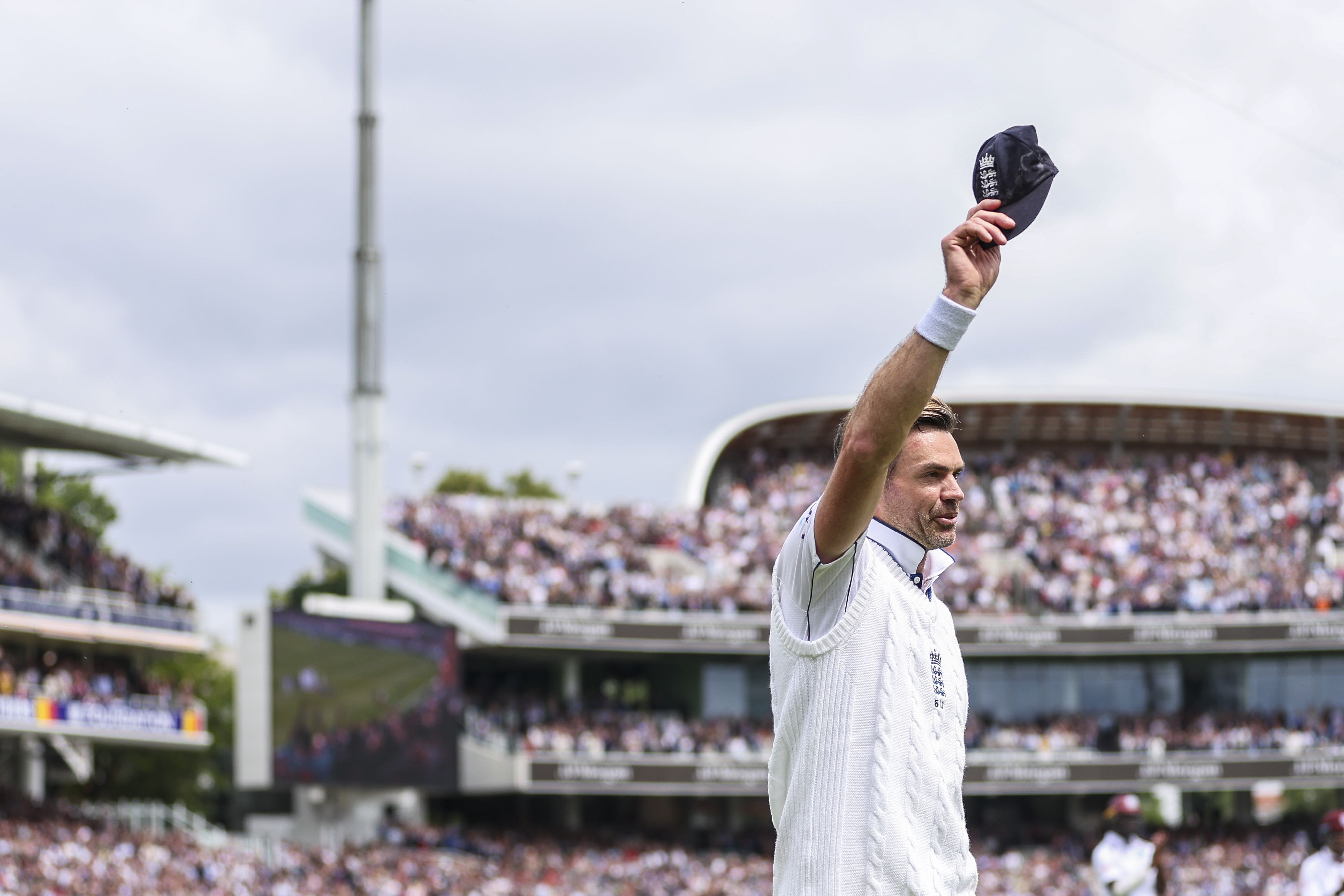 James Anderson following his final test for England on day three of the first Rothesay Men’s Test match at Lord’s Cricket Ground, London. Picture date: Friday July 12, 2024.