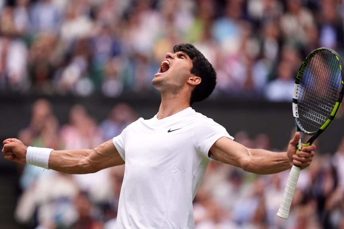 Carlos Alcaraz through to another Wimbledon final after beating Daniil Medvedev