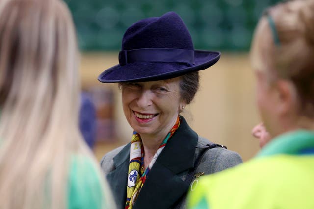 The Princess Royal visited the Riding for the Disabled Association National Championships at Hartpury University and Hartpury College in Gloucestershire (Cameron Smith/PA)