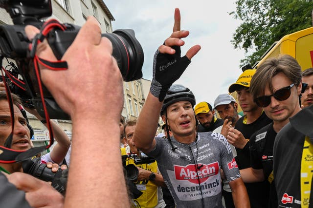 Jasper Philipsen took his second stage win of this Tour de France in Pau (Tim de Waele/AP)
