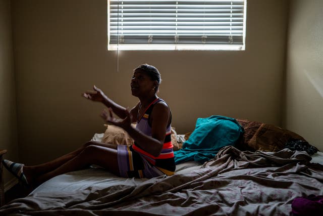 <p>Shirley Amos speaks about her situation from her bedroom after her apartment lost power during Hurricane Beryl fours days ago in the Kashmere Gardens neighborhood on July 11, 2024 in Houston, Texas </p>