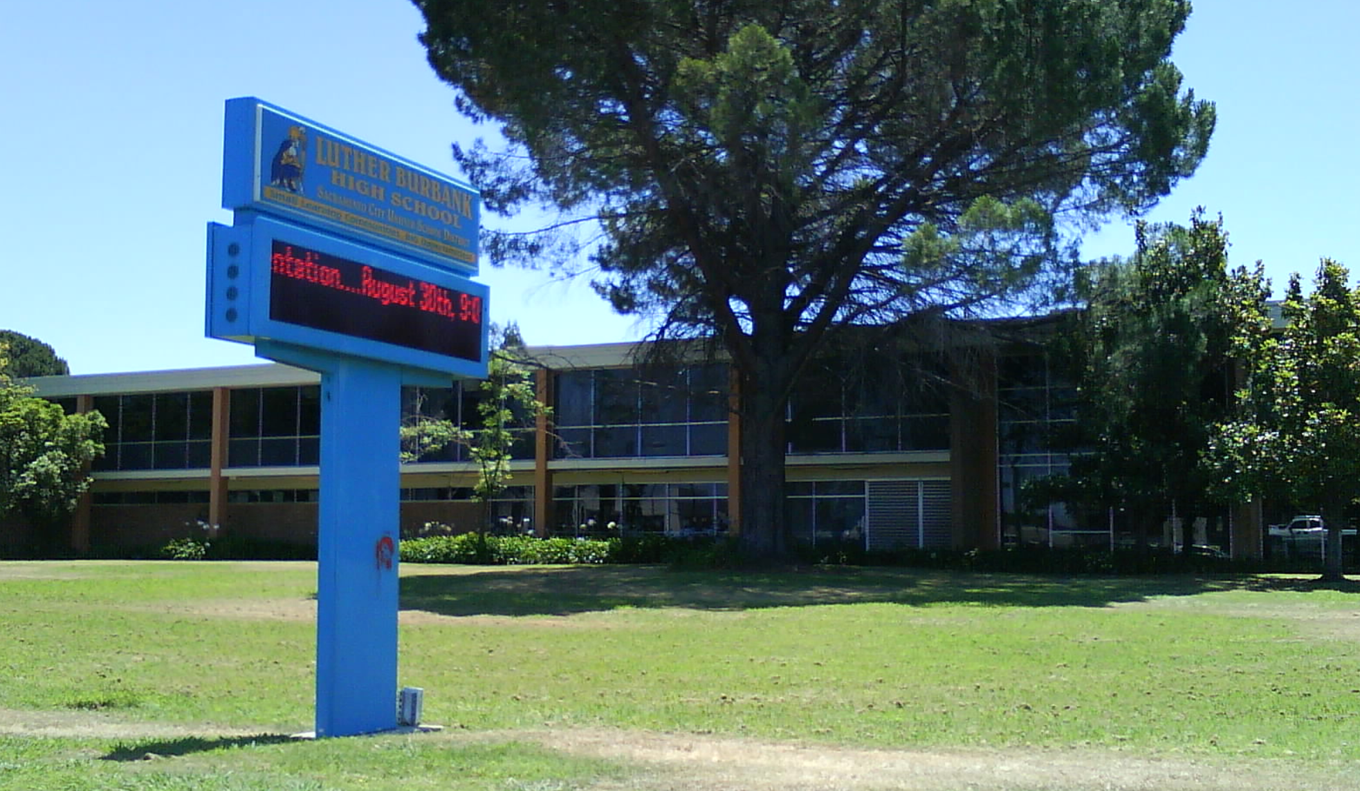 Sacramento’s Luther Burbank High School, where teacher Alex Nguyen was suspended last month over wildly inappropriate test questions.
