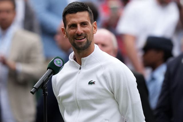 Novak Djokovic is in his 10th Wimbledon final (Jordan Pettitt/PA)