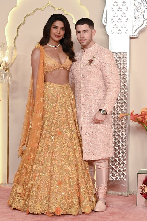 Nick Jonas and Priyanka Chopra at the Ambani wedding in Mumbai