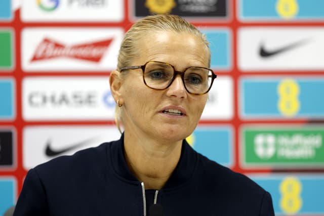 <p>Sarina Wiegman expressed her sympathies with Gareth Southgate after England’s defeat to Spain </p>