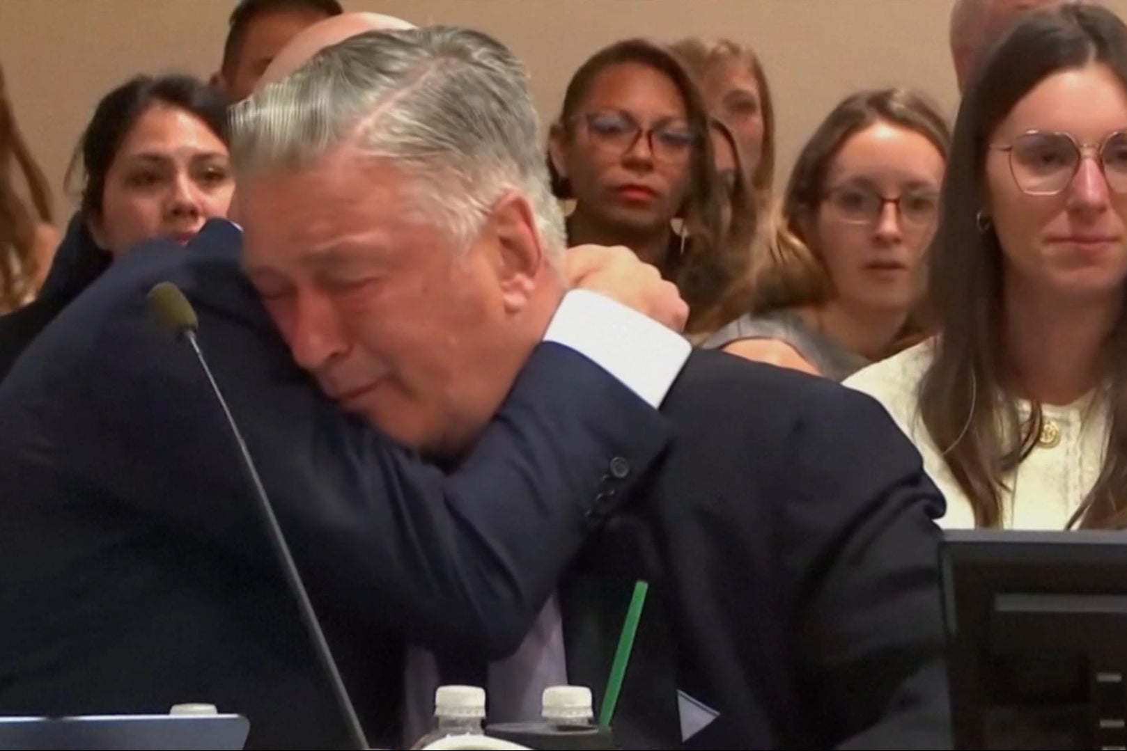 Hollywood star Alec Baldwin broke down in court after charges of involuntary manslaughter against him were dismissed