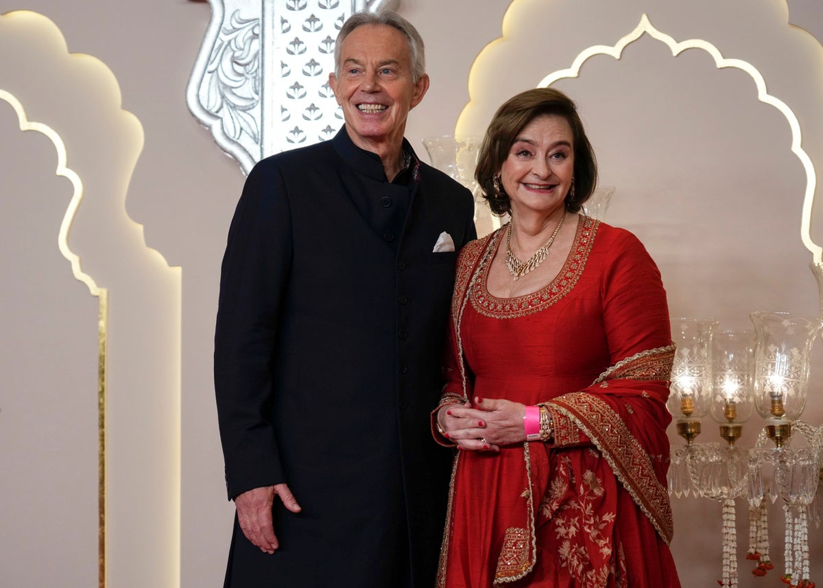 Tony Blair joins celebrities at lavish Ambani wedding in India