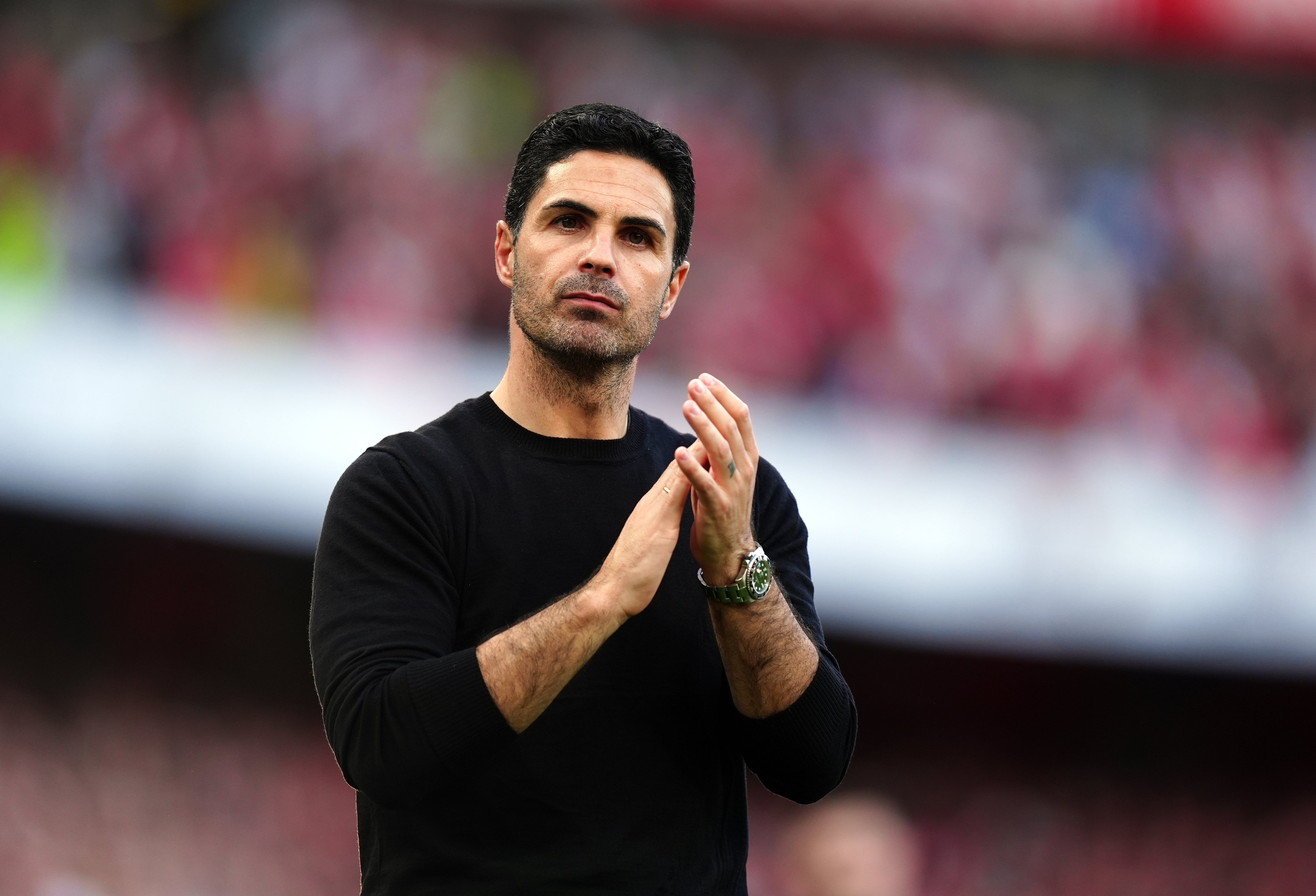 Arsenal manager Mikel Arteta (pictured) has been in touch with Declan Rice during the tournament (Mike Egerton/PA)