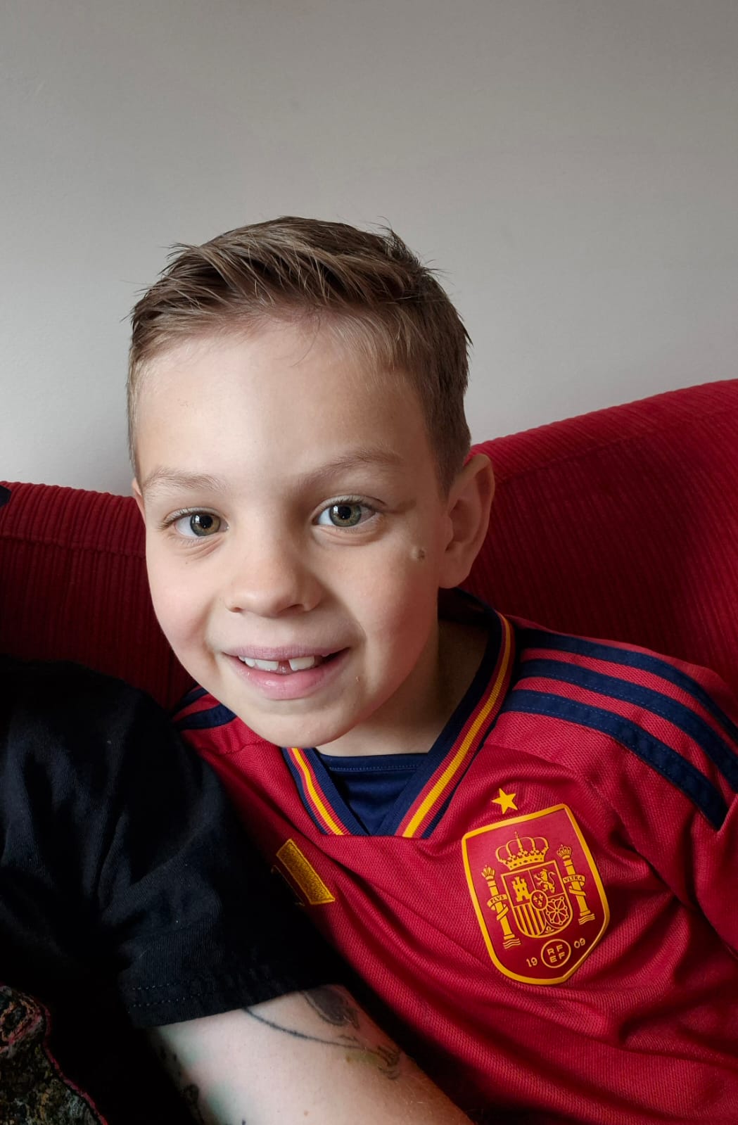 Tristan has been enjoying watching the football matches (Adrian Salamon/PA)